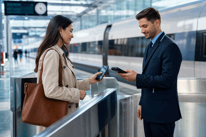 Ticket validation at the access to the platform